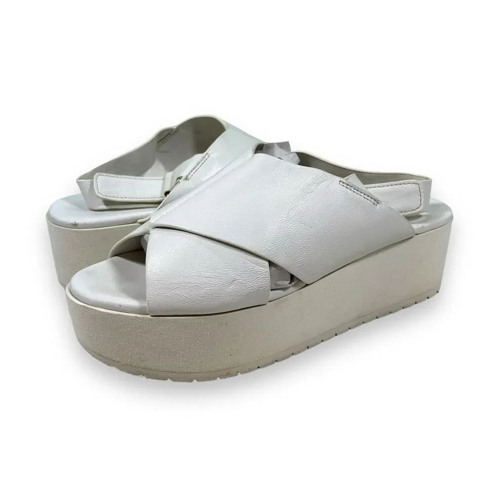 Vince‎ Platform Sling Back Sandals Womens 7 White